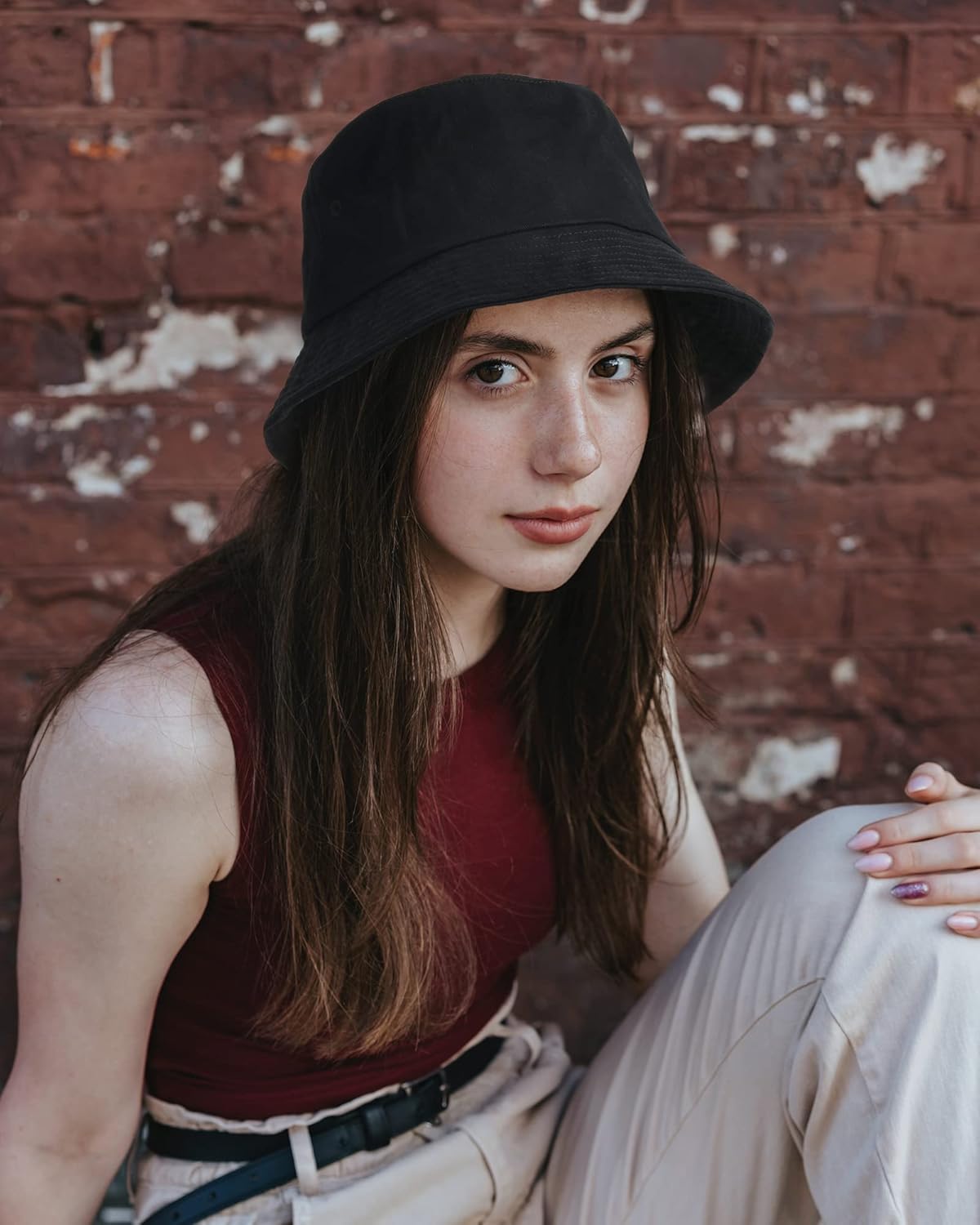 Bucket Hats for Women - Washed Cotton Packable Summer Beach Hat with Adjustable Strings | Travel Essential