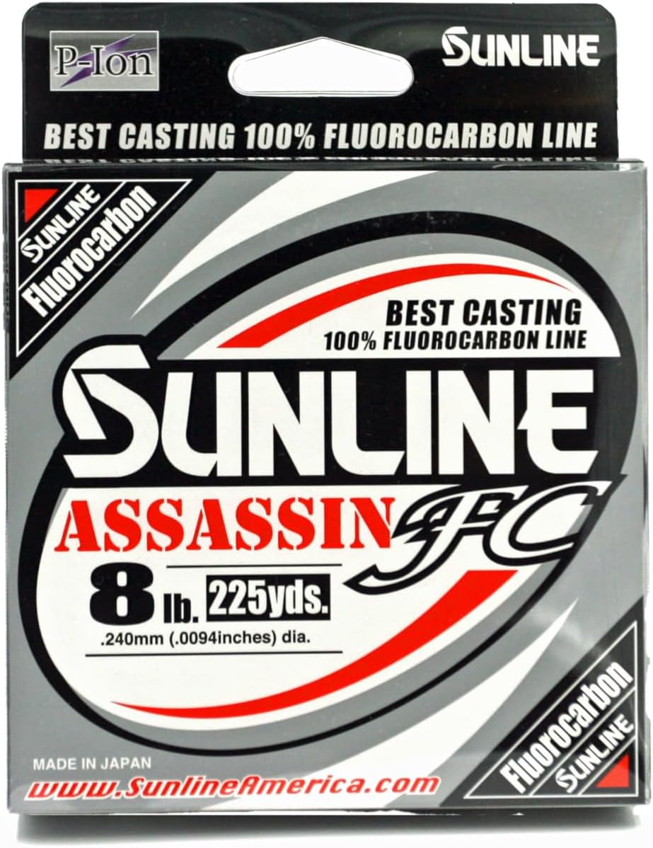 Sunline Assassin FC Fluorocarbon Fishing Line - Premium 100% Fluorocarbon with P-Ion Technology | Multiple Weights & Spool Sizes