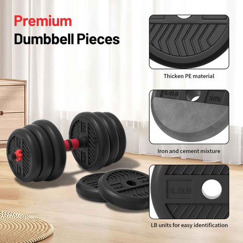 Adjustable Weights Dumbbells Set, Free Weights Workout Equipment Used as Barbell/Kettlebells/Push up Stand, Fitness Workout Equipment for Home Gym for Youth,Women/Men, 30lb (15lb*2)