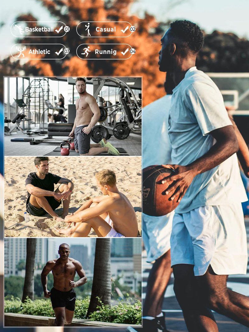 NORTHYARD Men's Athletic Running Shorts Gym Workout 7"/9"/5" Quick Dry Lightweight Sports Basketball Tennis 3 Zipper Pockets Grey 2XL