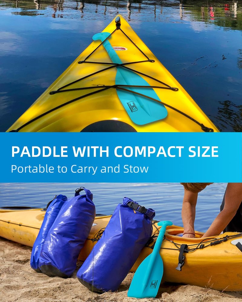 OCEANBROAD Telescoping Emergency Paddle 21''-42''(Assembling Required) Collapsible Paddles Aluminium Shaft for Kayaking Boating Canoeing River Tubing, Blue, 1 Paddle