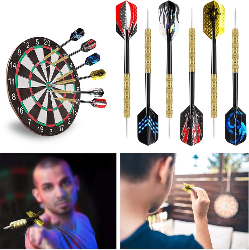 Professional Steel Tip Darts Set - 14 Grams Metal Darts for Dartboard | Durable Metal Tips