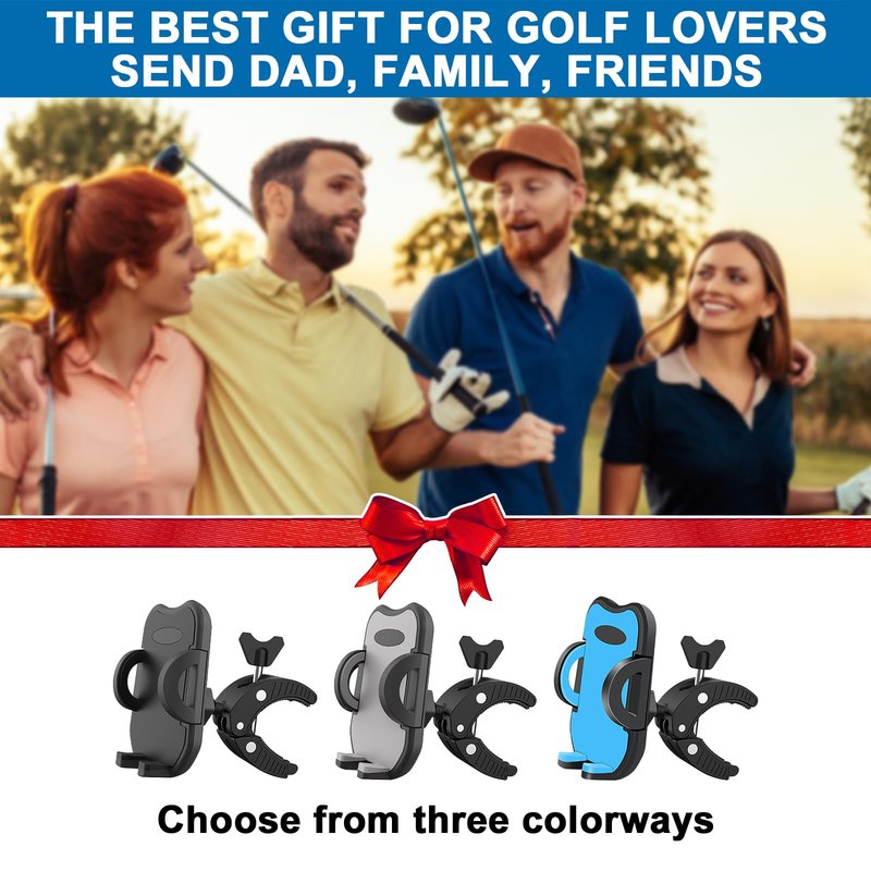 ONHAWKS-Golf Cart Cell Phone Holder Record Swing and Putting Accessories| Selfie Putter Training Aid Works with Any Golf Bag, Club and Alignment Sticks