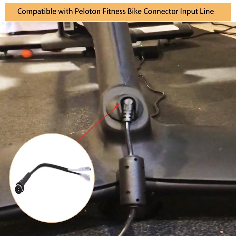 kzfuli Power Plug Connector Replacement Part with Dust Cover, Compatible with Peloton Fitness Bike Connector Input Line. Not Compatible with Bike Plus (Black White)