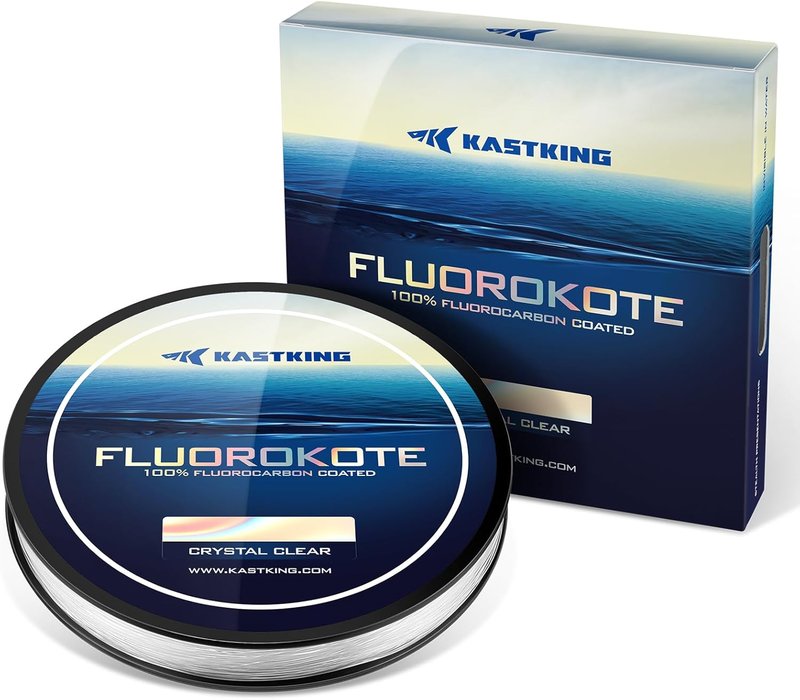 KastKing Fluorocarbon Fishing Line - 100% Fluorokote, Shock Resistant, High Abrasion Resistance | Extreme Clarity, Fast Sinking