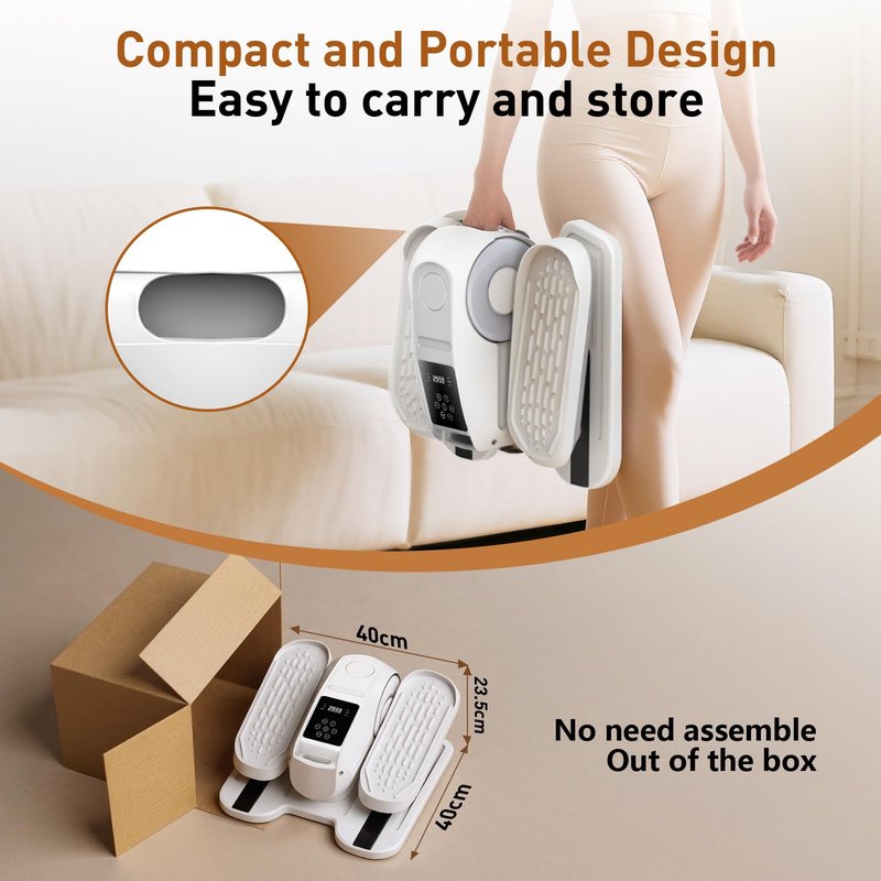 STYNGT Under Desk Elliptical Exercise Machine, Elliptical Leg Exerciser as Seen on TV, 12 Speeds Leg Exerciser While Sitting for Seniors, Electric Seated Foot Pedal Exerciser for Home Gift for Women