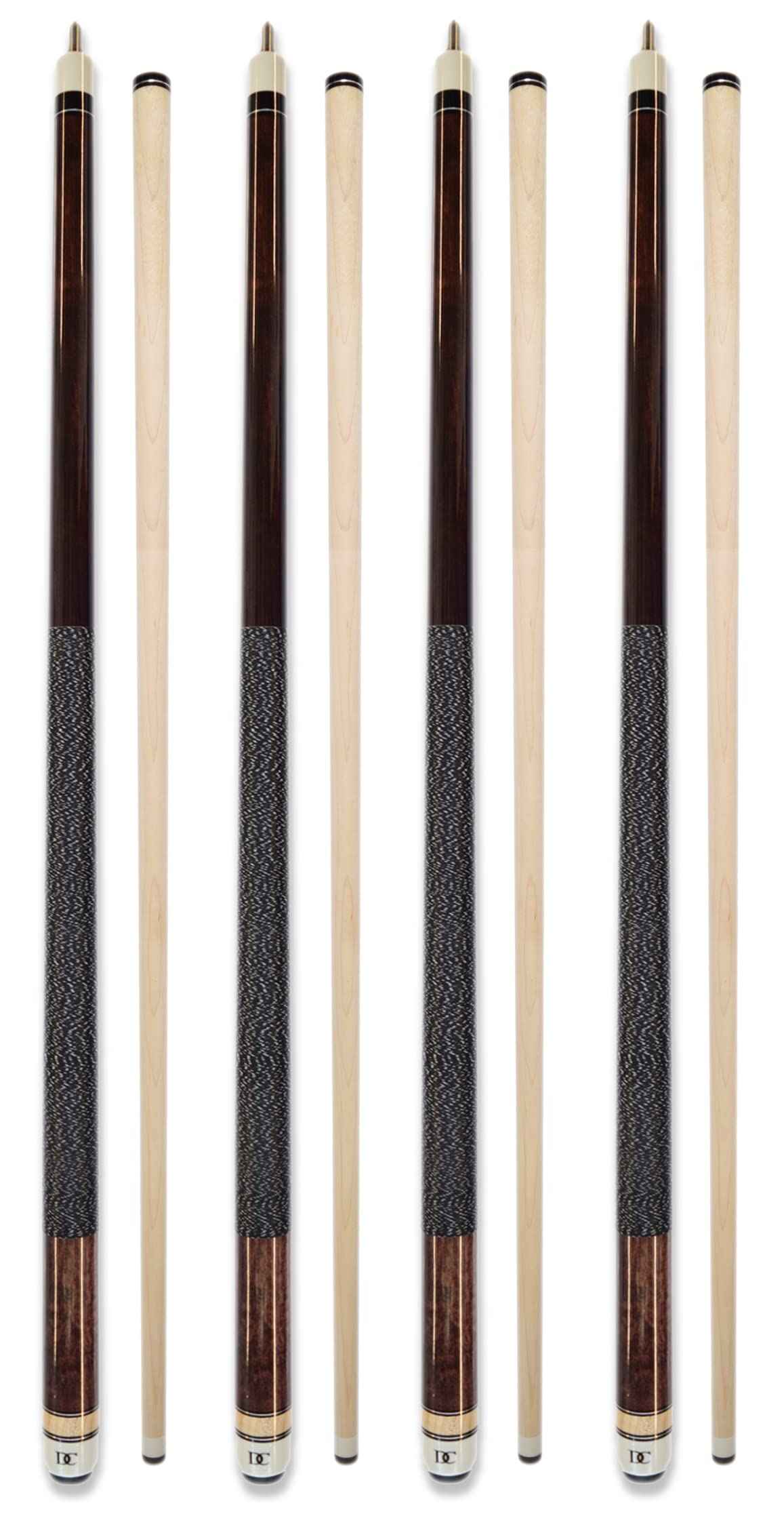 Set of 4 Pool Cues New 58" Billiard House Bar Pool Cue Sticks (ZJ-001-C(4pcs))
