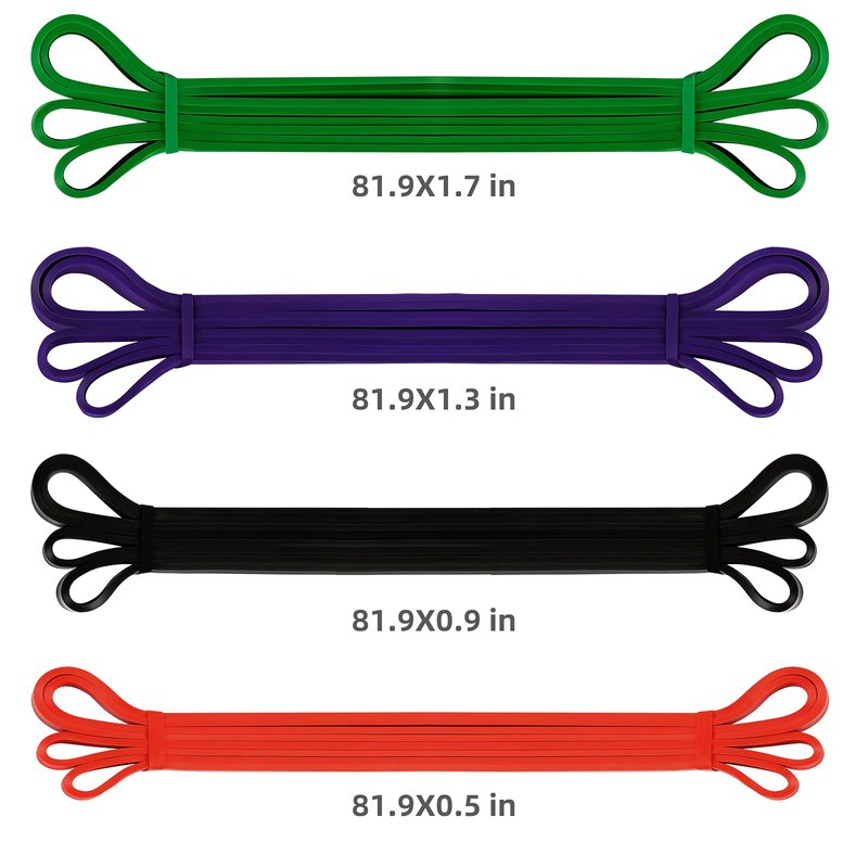 Pull Up Resistance Bands Set of 4 for Men and Women, Assistance Band for Exercise for Resistance Training Powerlifting, Gyms, Mobility Home Fitness, with Carrying Bag(4pcs)
