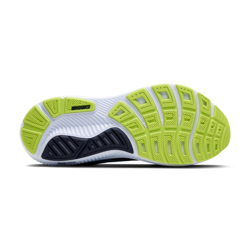 Brooks Men’s Ghost 17 Neutral Running Shoe - Peacoat/Lime/Blue - 8.5 Wide