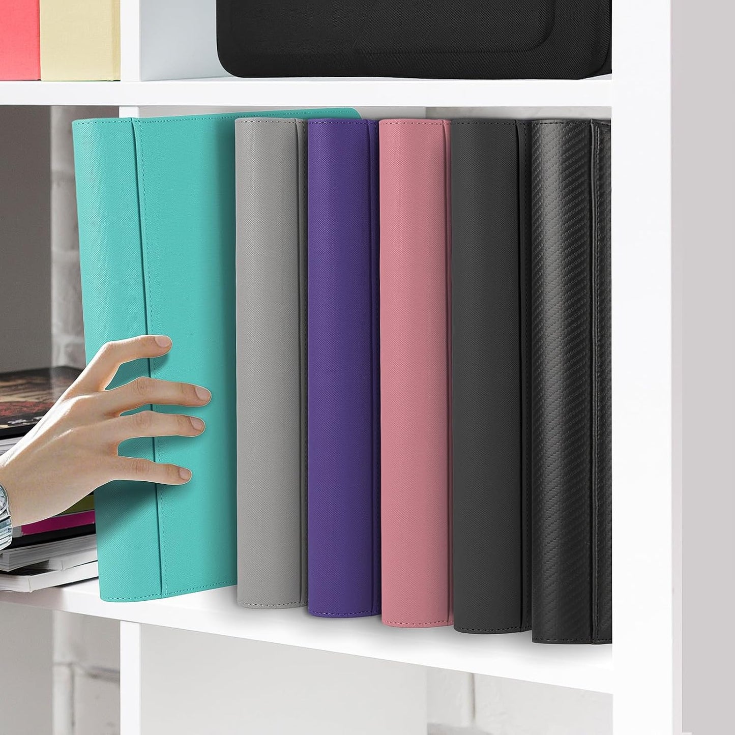 Trading Card Binder - 9-Pocket Toploader Storage for 288 Cards | Durable Hard Cases in Pink