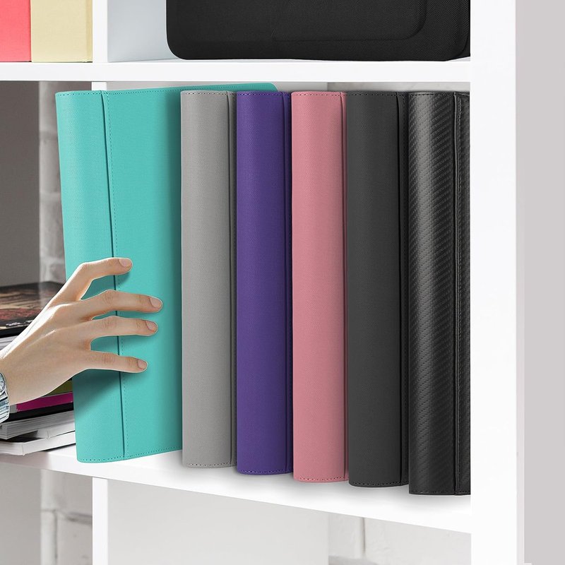 Trading Card Binder - 9-Pocket Toploader Storage for 288 Cards | Durable Hard Cases in Pink