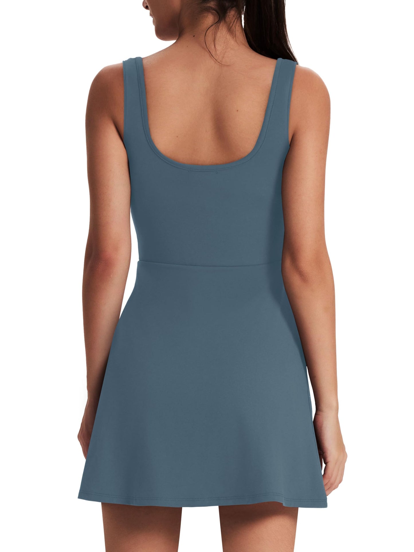 OFEEFAN Womens Athletic Dress Tennis Golf Bodycon Workout Active Skort Summer Clothes Casual Graduation Concert Date Spring Outfits Steel Blue L