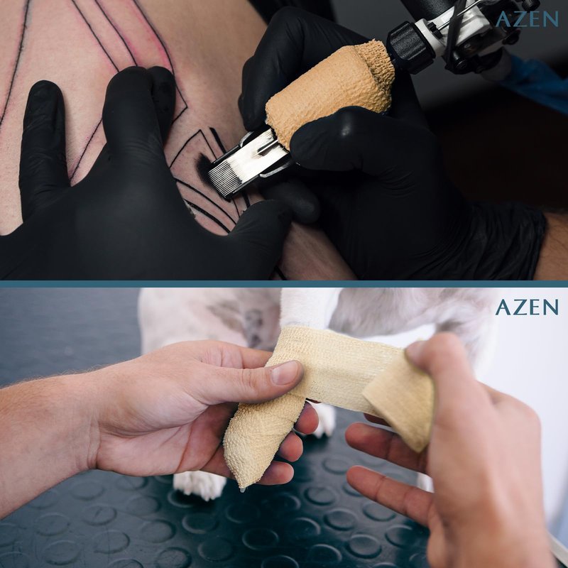 AZEN 80 Pack Self Adhesive Bandage Wrap, 2" X 5 Yards Elastic Cohesive Bandage Wrap, Skin Color Athletic Tape, Vet Wrap, Ankle Tape, Tattoo Grip Tape Wrap