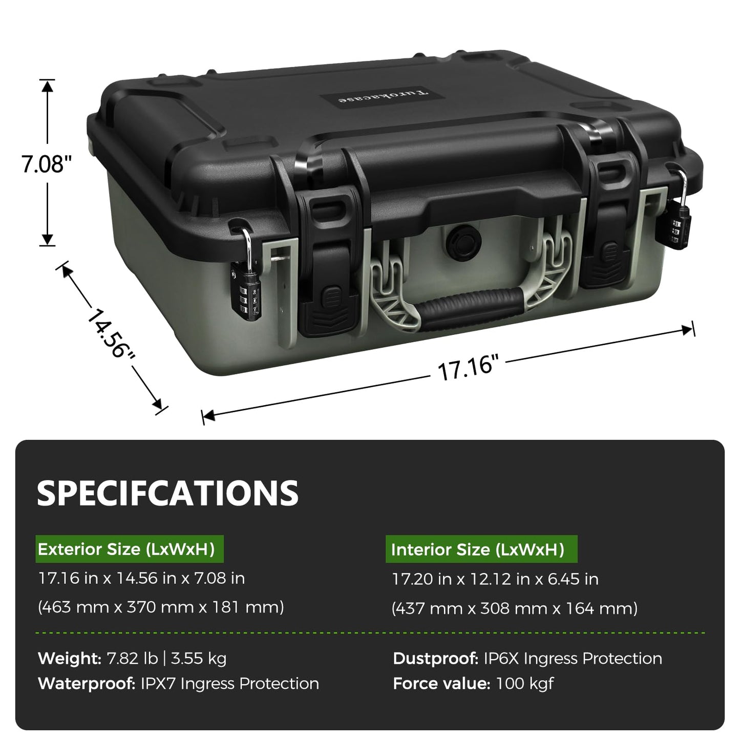 Turokacase Pistol Gun Case for Multiple Handguns – TSA Approved Travel Pistol Case with 2 TSA Locks, Pre-cut Heavy Duty Waterproof Hard Shell Gun Case with Silica Gel Canister
