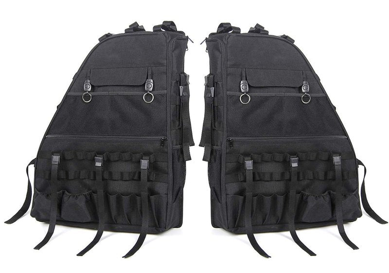Bolaxin Roll Bar Storage Bag Cargo Cage with Multi-Pockets for 2007~2022 Jeep Wrangler JK TJ JL & Unlimited 4 Doors Organizers Saddlebag Holder Bags Tool Kits (Pack of 2)