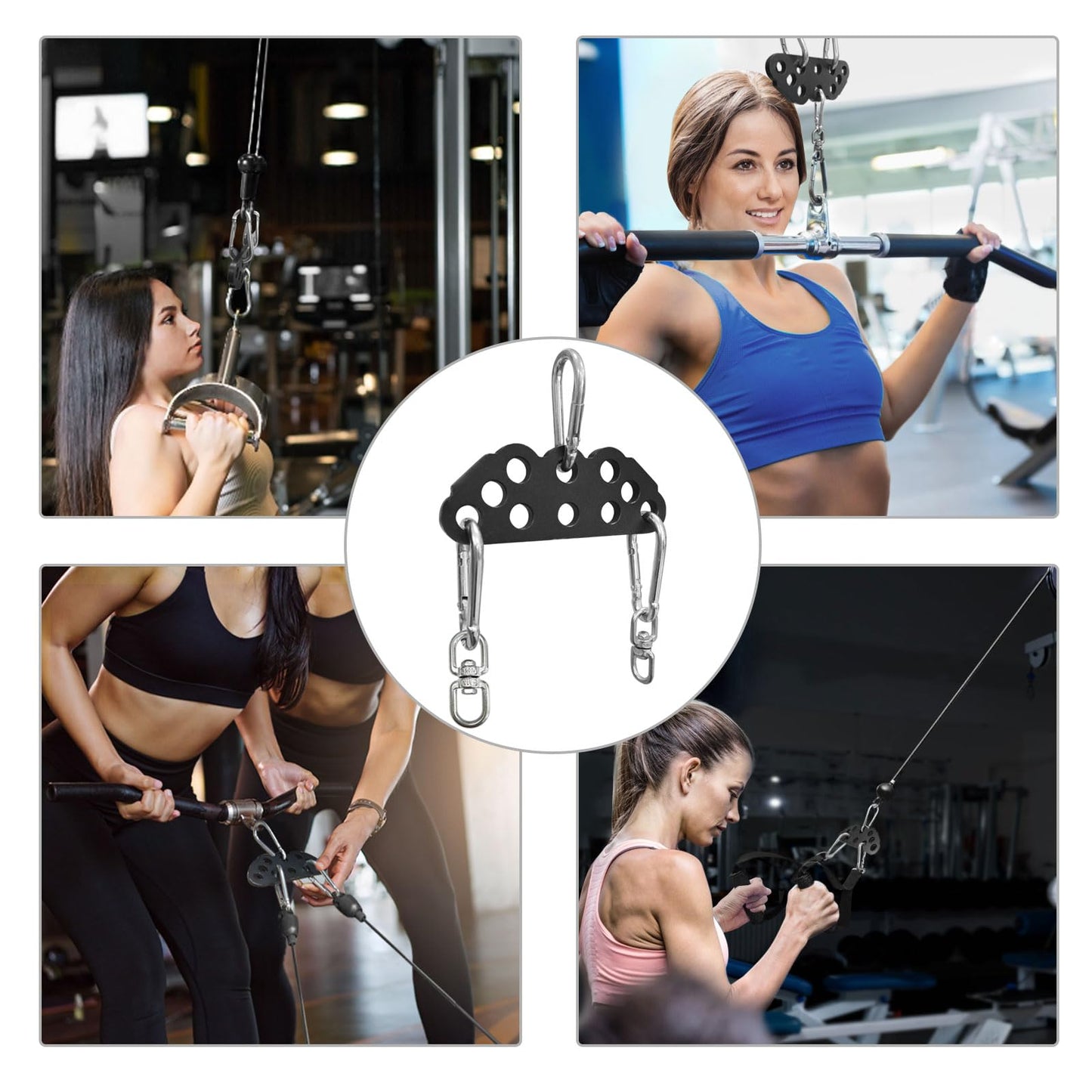 LAT Pull Down Bar Attachment for Cable Machine - Multi-Grip Fitness Spreader Bar for or Home Gym Fitness Pulley System