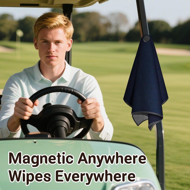 Epinovo Strong Magnetic Golf Towel for Golf Bags, 23.6"x15.7" Microfiber Golf Cleaning Towel with Waffle Weave Design, Easily Attaches to Golf Carts and Clubs (3 Pack)