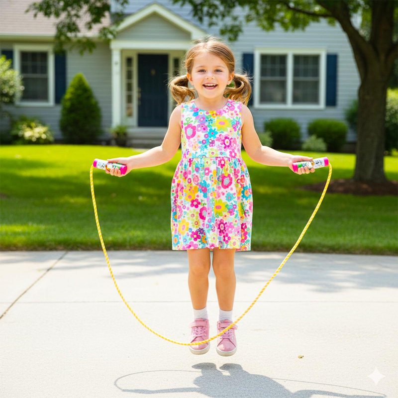 Hello Kitty Jump Rope for Kids - Hello Kitty Outdoor Playset Bundle with Hello Kitty Skipping Rope for Girls Plus Stickers, More | Hello Kitty Jumping Rope Fun Toy and Fitness
