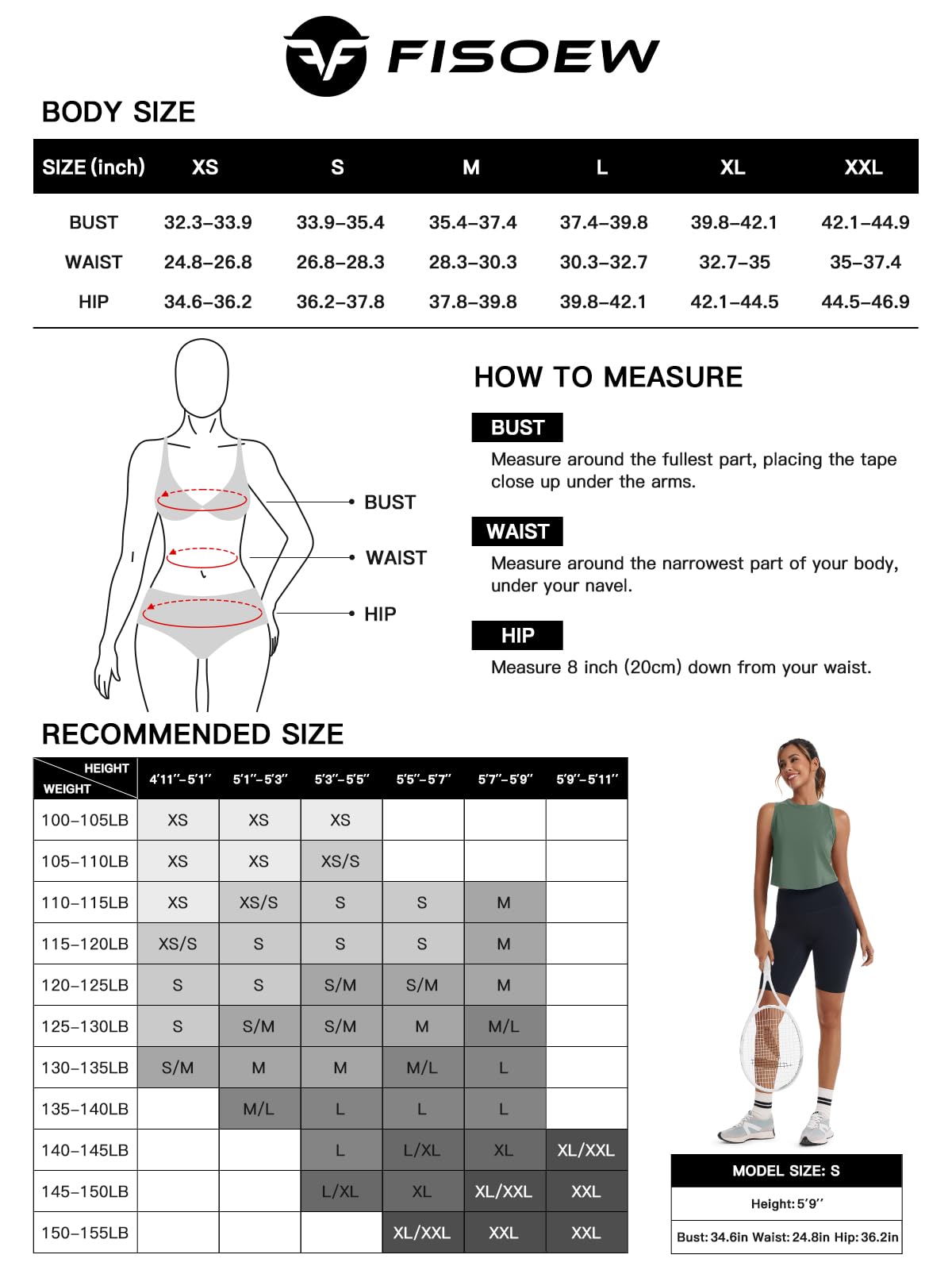 Fisoew Women's Workout Cropped Tank Top Racerback Back Slit Sleeveless Crewneck Running Yoga Active Shirt Army Green