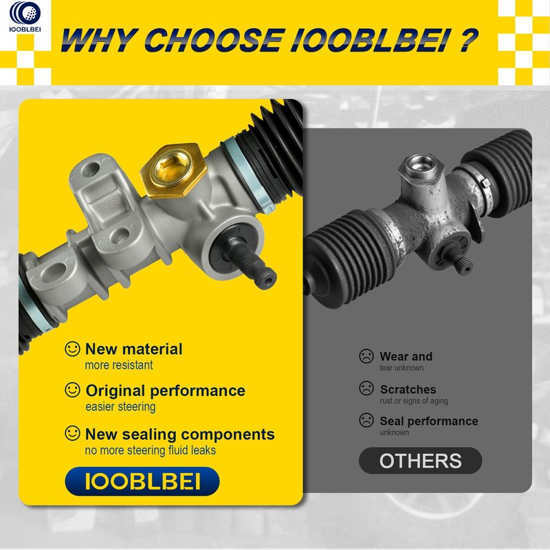 IOOBLBEI EZGO RXV Golf Cart Steering Gear Box Assembly Steering Rack fits EZGO RXV Gas & Electric Golf Carts Parts Years 2008-Up, Replace OEM# 601500, 618329
