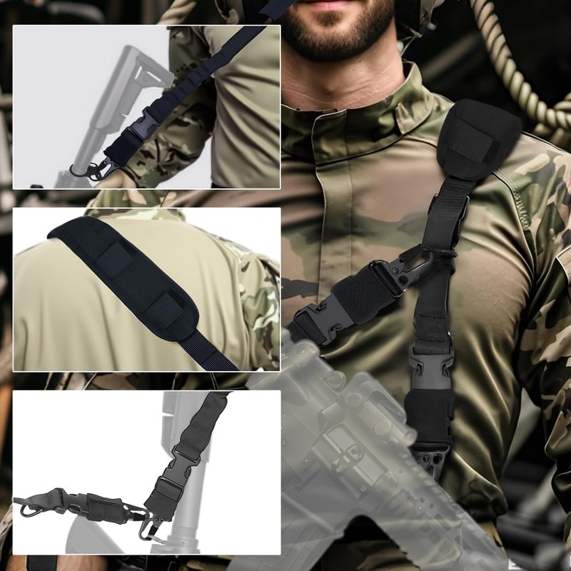 Upgraded Rifle Sling - Soft Shoulder Pad, Anti-Drop Cover & Adjustable Length | 2-Point Design