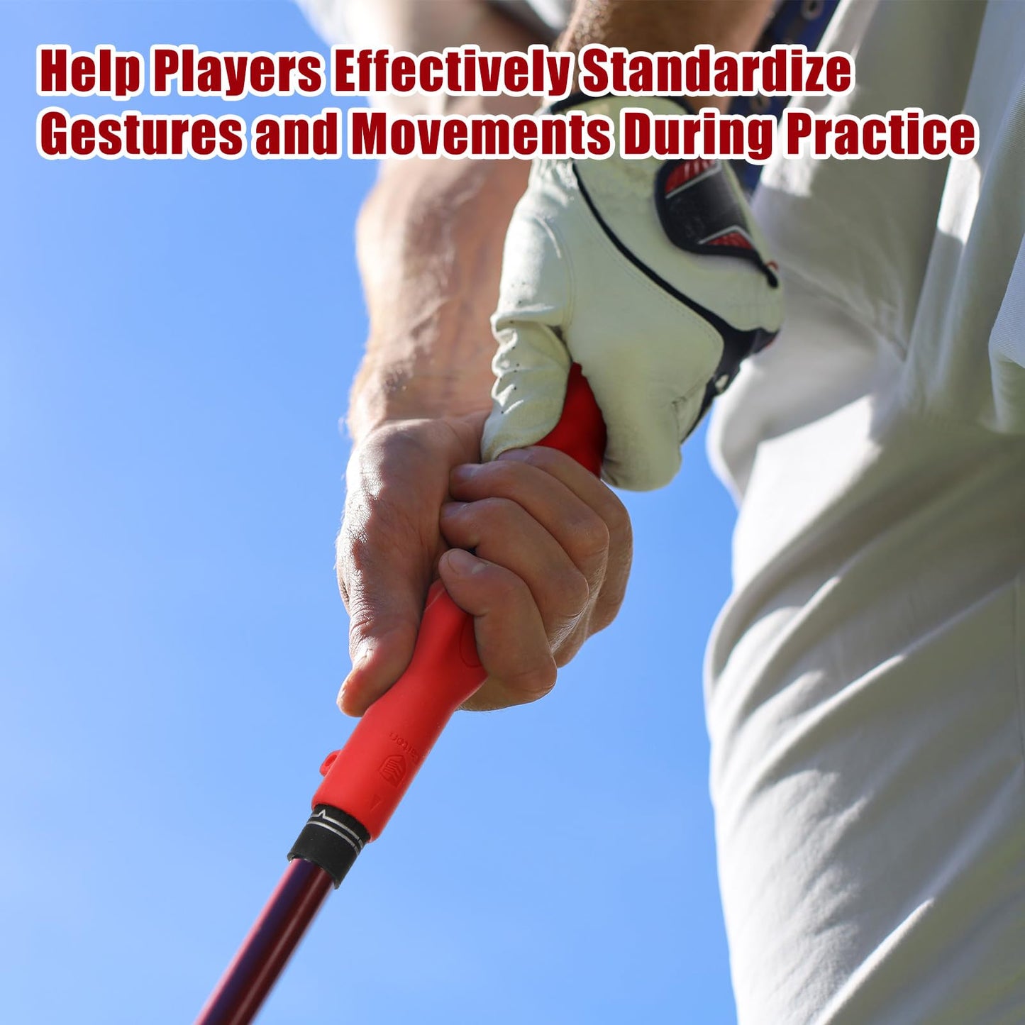 Sotiff 2 Pcs Golf Swing Trainer Golf Grip Training Aid Improving Hand Positioning Removable Swing Grip Attachment for Beginner Clubs