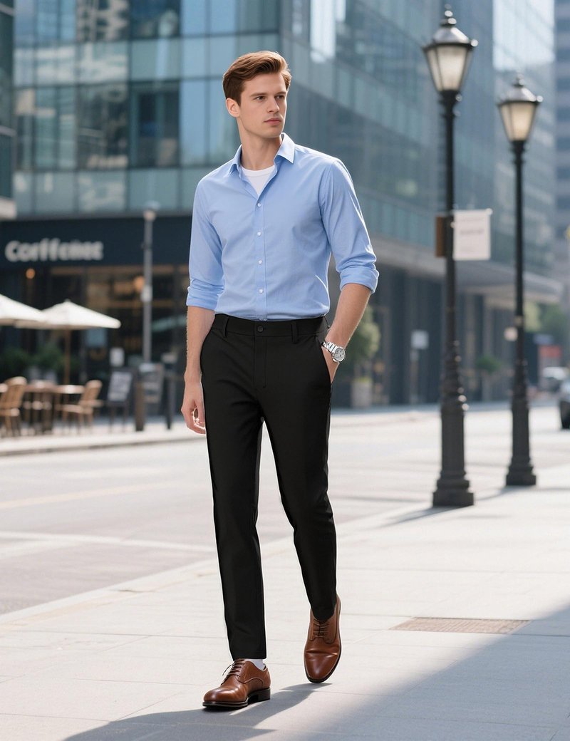 Soojun Men's 4-Way Stretch Performance Golf Pants, Quick-Dry Lightweight Tech Trousers, Versatile Business Casual Dress Pants with Hidden Pockets, Black, 38W x 32L