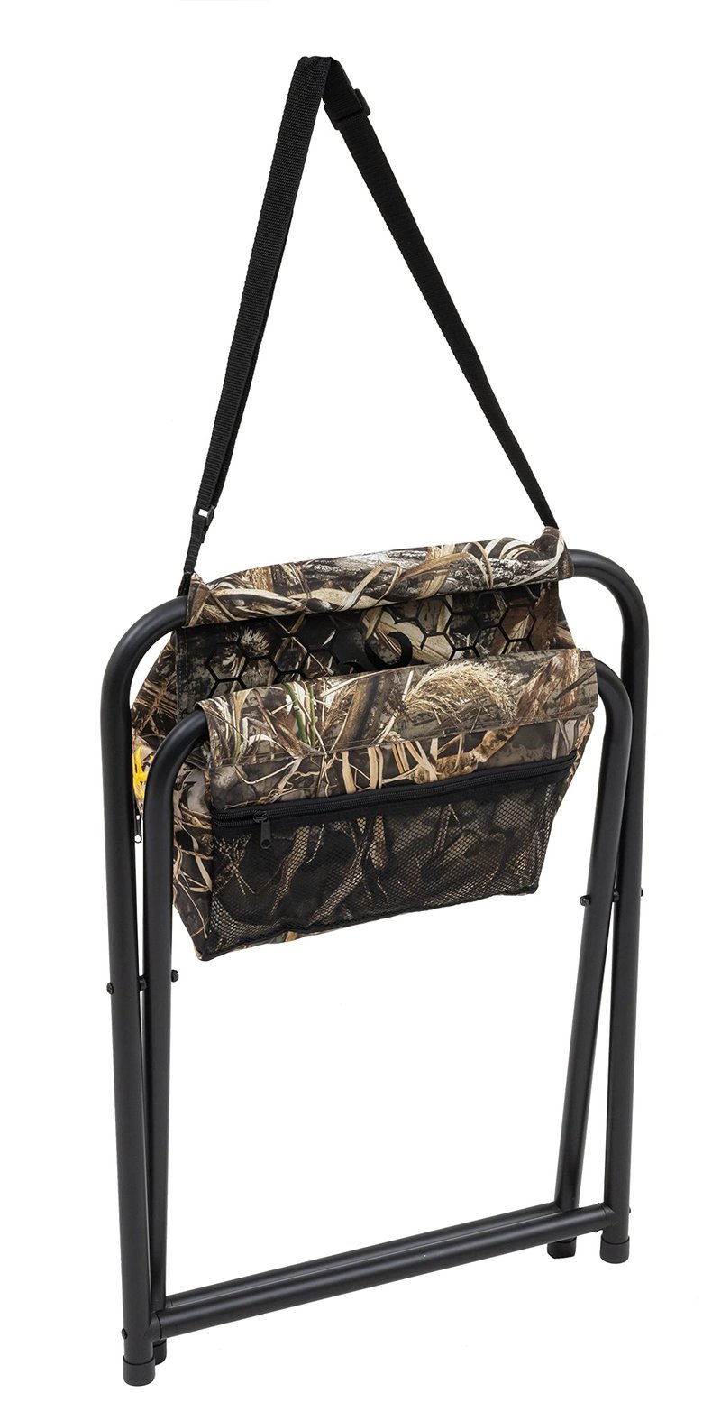 Browning SteadyReady Hunting Chair - Compact and Foldable Steel Frame Stool with Exra-Wide Angled Anti-Slip Seat and Realtree Max-7 Camo Pattern, Realtree Max-7
