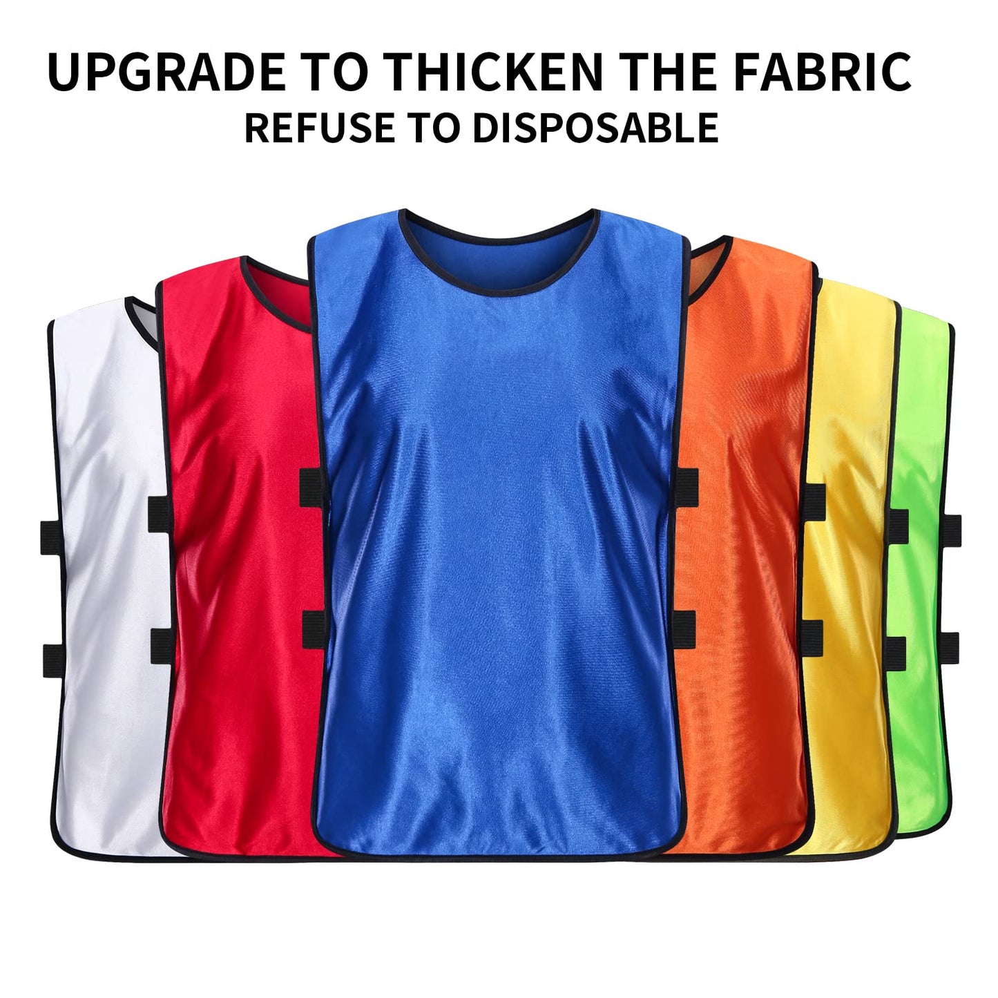 MTTYYD 24 Pack Reversible Numbered Soccer Training Pinnies L-Red,Blue