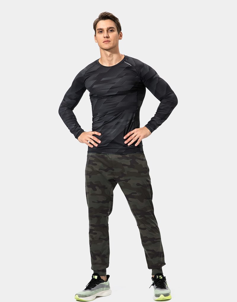 G Gradual Men's Sweatpants with Zipper Pockets Athletic Pants Traning Track Pants Joggers for Men Soccer, Running, Workout(Green Camo,L)