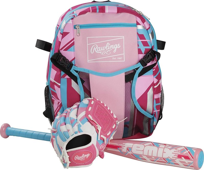 Rawlings T-Ball & Youth Baseball Backpack - Stylish Pink Equipment Bag for Kids