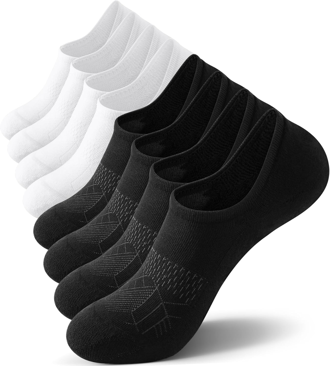 FITRELL No Show Socks for Women - Cotton Cushioned Athletic Ankle Socks | 5-8 Pairs, Non-Slip Design
