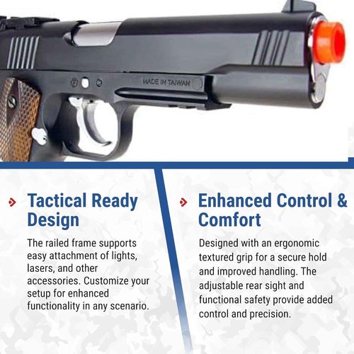 500 fps new full metal wg airsoft m 1911 gas co2 hand gun pistol w/ 6mm bb bbs(Airsoft Gun)