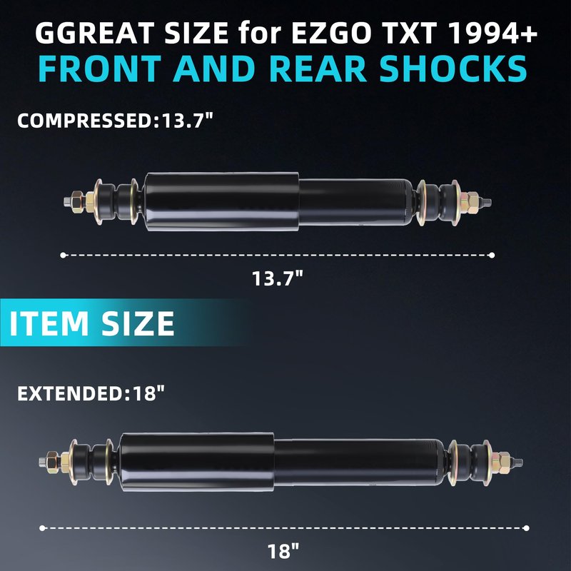 MIXOPOLY Golf Cart Shocks, Front Rear Shock Absorbers Kit for EZGO TXT/Medalist Gas and Electric 1994-up, Replaces OEM 76418-G01 70928-G01, Pack of 4