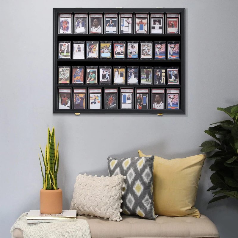Sports Card Display Frame - 3 Pack Lockable Acrylic Holder for Baseball, Basketball & Football Cards | UV Protection
