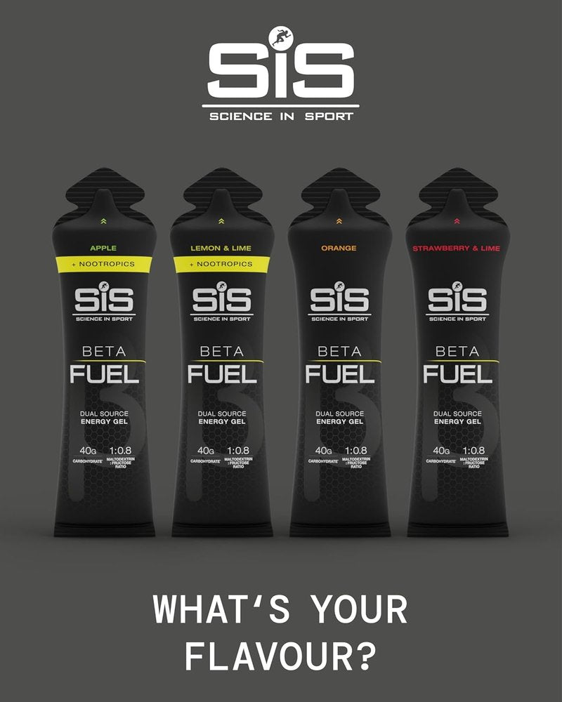 BETA Fuel Gel - Isotonic Dual-Source Energy Gel for Sports Nutrition - Fast-Absorbing - Strawberry & Lime | 30-Pack