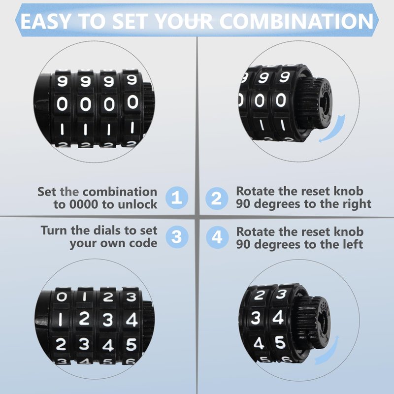 Lumintrail Long Coiled Bike Cable Lock 3/8 Inch (4, 6, 10, 15, 30ft), Weatherproof Locks for Kayak, Bike, Scooter, Paddleboard, Outdoor Equipment, Resettable Combination Lock Anti Theft Protection