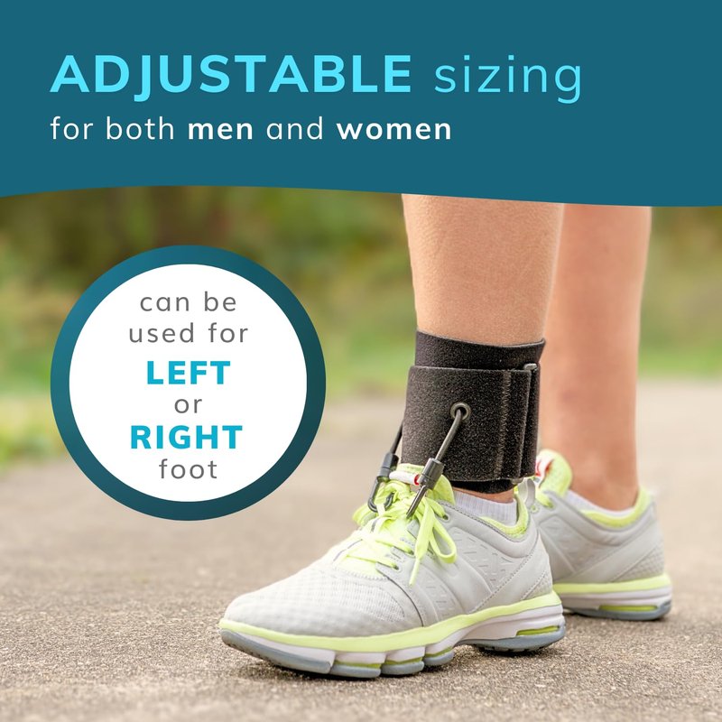 BraceAbility AFO Foot Drop Brace - Adjustable Soft Ankle Foot Orthosis Drop Foot Brace for Men and Women, Walking with Shoes, Toe Lifter Support, Dorsiflexion Assist Brace Fits Left or Right (L/XL)