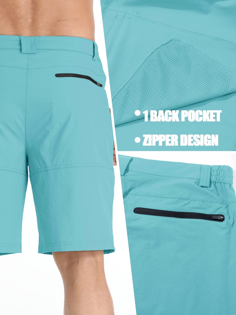 TACVASEN Mens Hiking Cargo Shorts Outdoor Casual Lightweight Quick Dry Waterproof Breathable Fishing Dress Shorts Water Blue 34