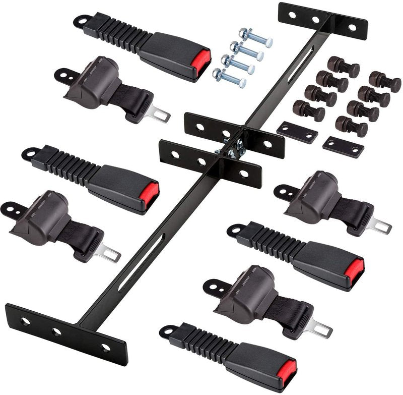 BestAccess Universal Golf Cart Seat Belt Kit | Front Rear Golf Cart Seat Belt Kit for EZGO Club Car Yamaha Golf cart