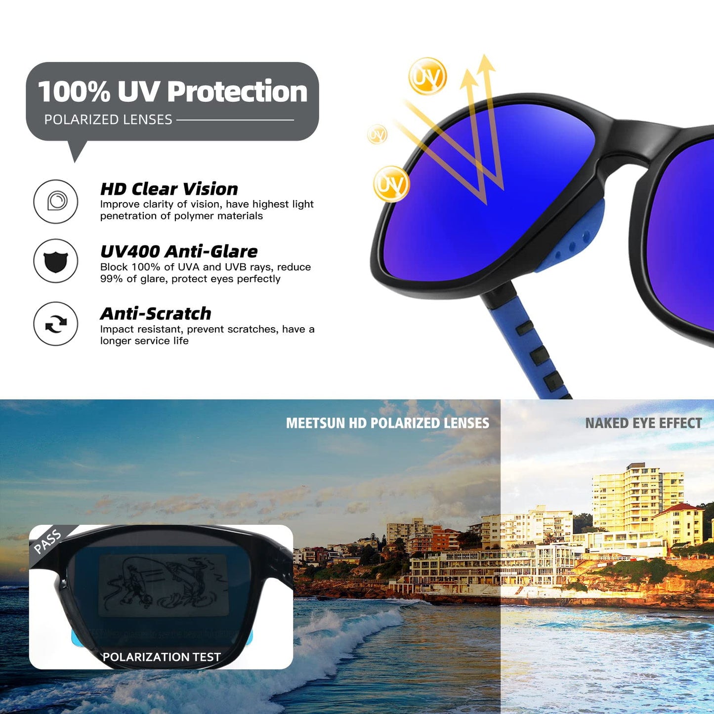 MEETSUN Polarized Sports Sunglasses for Women Men Driving Running Cycling Fishing Sun Glasses UV400 Protection Tortoise Frame-Gradient Brown Lens