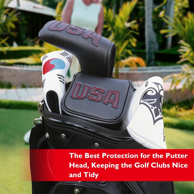 GonaFit USA Magnetic Closure Golf Mallet Putter Head Cover for Taylormade Odyssey Scotty Cameron Ping, Durable and Light-Weighted Mallet Putter Headcover