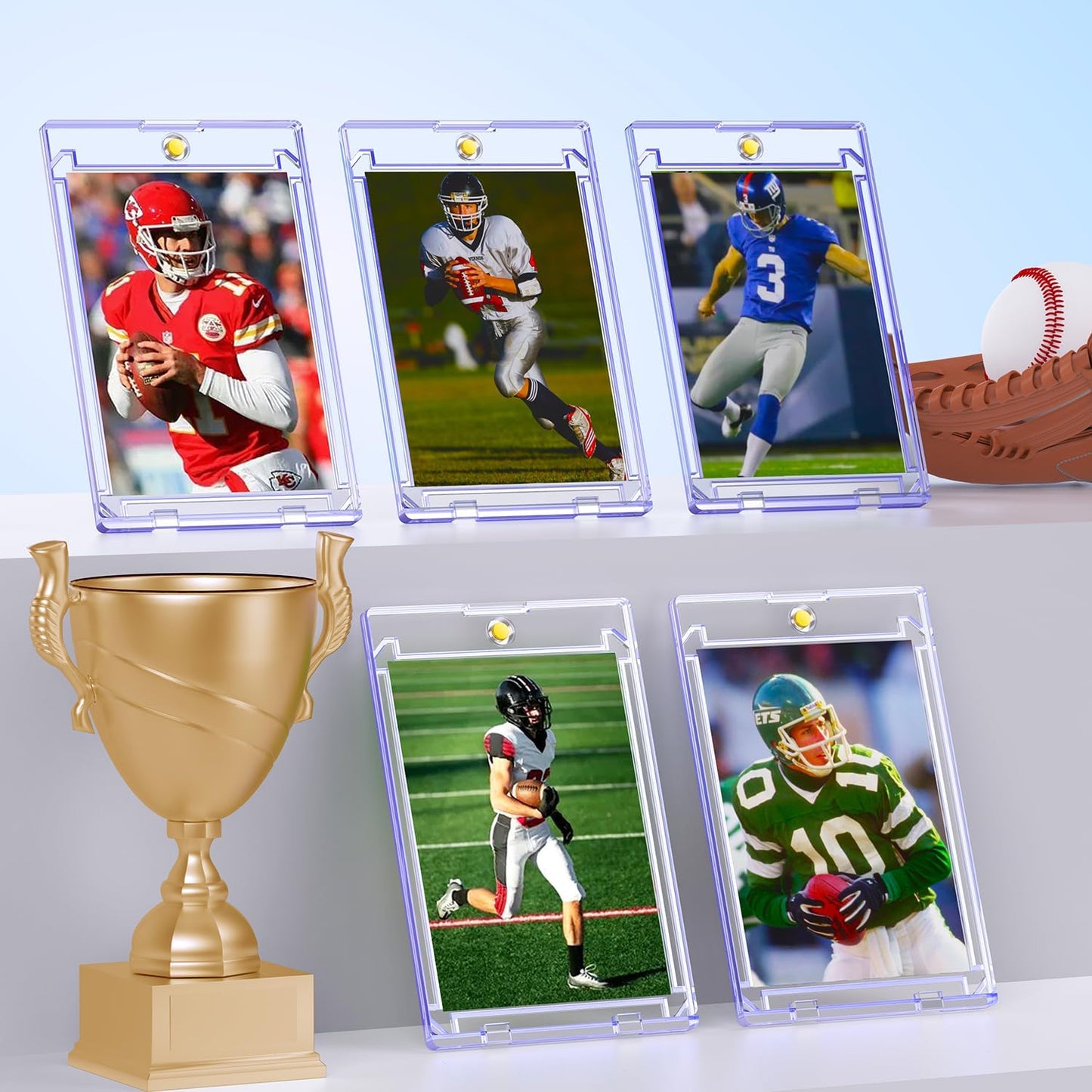 Magnetic Card Holder - 50ct Ultra-Slim One Touch Protectors for Trading & Sports Cards | Hard Plastic Case