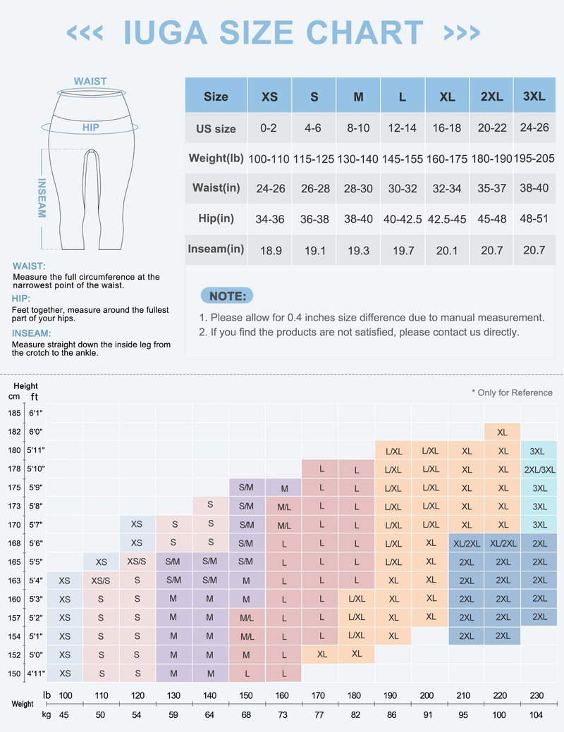 IUGA Capri Leggings for Women with Pockets High Waisted Tummy Control Compression Yoga Pants Workout Gym Capris