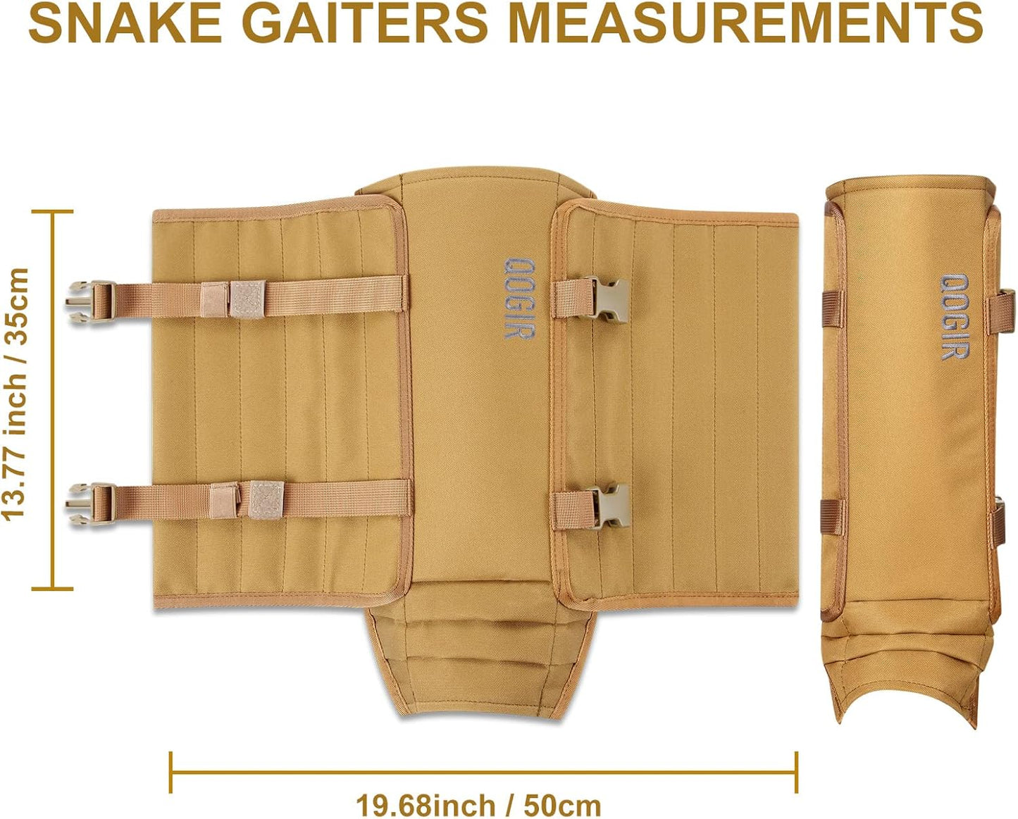 QOGIR Snake Gaiters - Full Protection Against Snake Bites | Long Fit Camo & Short Fit Mud Options