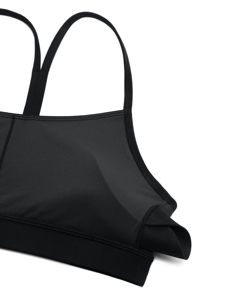 CRZ YOGA Butterluxe Y Back Sports Bras for Women - Padded Racerback Low Impact Spaghetti Thin Strap Workout Yoga Top Black Tie Dye Flowers X-Large