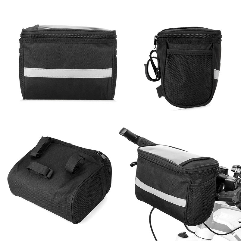 Lixada Bike Baskets Bag with Reflective Stripe Bicycle Handlebar Bag Bike Frame Bag Bicycle Bag Bike Front Tube Bag Bike Pannier Bag