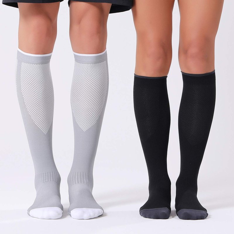 FITRELL 3 Pairs Compression Socks for Women and Men 20-30mmHg- Circulation and Muscle Support Socks for Travel, Running, Nurse, Knee High, Medical BLACK S/M