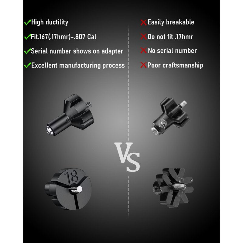 UUQ Professional Laser Bore Sight Kit with Button Switch,Green Laser Bore Sighter with 32 Adapters for 0.17 to 12GA Calibers,Suitable for Pistol Rifle Airsoft & Shotgun,Powerful Hunting Equipment
