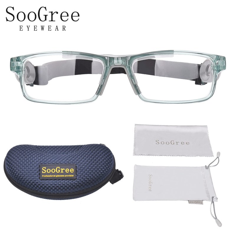 SooGree Sport Safety Goggles Glasses Racquetball Basketball Goggles Sports Eyewear Protective Glasses Lens Replaceable Scratch Resistant Protective Eyewear (8040 Light Grey frame Gray pad)